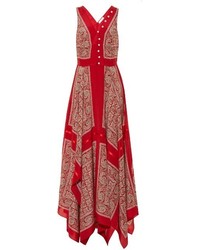 Robe imprimée cachemire rouge