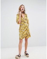 Robe imprimée jaune Monki