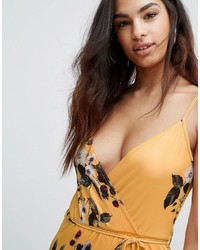 Robe imprimée jaune Boohoo