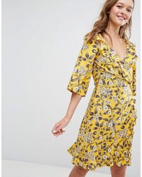 Robe imprimée jaune Monki