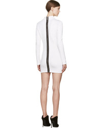 Robe imprimée léopard blanche Anthony Vaccarello