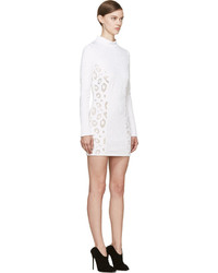 Robe imprimée léopard blanche Anthony Vaccarello