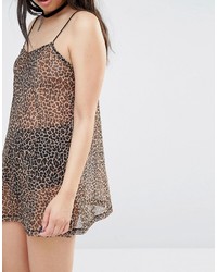 Robe imprimée léopard marron clair Motel