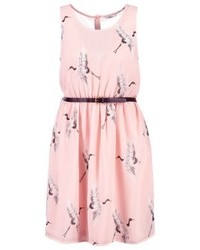 Robe imprimée rose Only