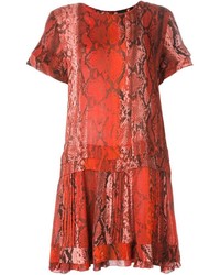 Robe imprimée rouge Just Cavalli