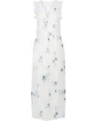 Robe longue à fleurs blanc et bleu See by Chloe