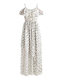 Robe longue à fleurs blanche Abercrombie & Fitch