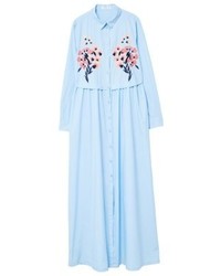 Robe longue à fleurs bleu clair Mango