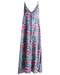 Robe longue à fleurs bleu clair Roxy
