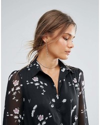 Robe longue à fleurs noire Liquorish