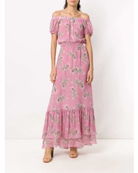 Robe longue à fleurs rose Clube Bossa