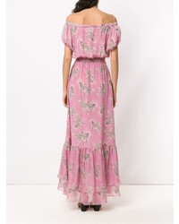 Robe longue à fleurs rose Clube Bossa