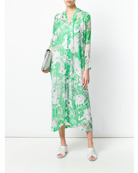 Robe longue à fleurs vert menthe Roseanna