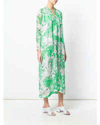 Robe longue à fleurs vert menthe Roseanna