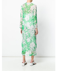 Robe longue à fleurs vert menthe Roseanna