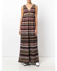 Robe longue à rayures horizontales multicolore M Missoni