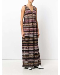 Robe longue à rayures horizontales multicolore M Missoni