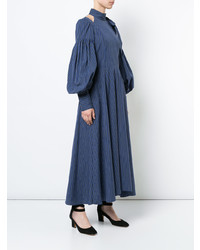Robe longue à rayures verticales bleu marine Jill Stuart