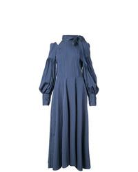Robe longue à rayures verticales bleu marine Jill Stuart