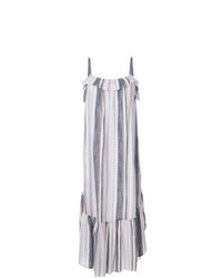 Robe longue à rayures verticales grise Xirena