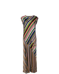 Robe longue à rayures verticales multicolore Aspesi