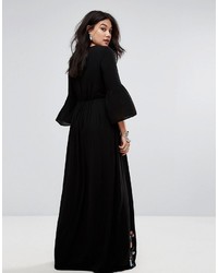 Robe longue brodée noire Vero Moda