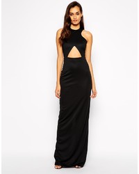 Robe longue découpée noire Aq/Aq