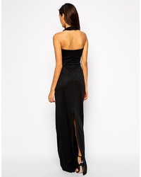 Robe longue découpée noire Aq/Aq