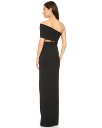 Robe longue découpée noire SOLACE London