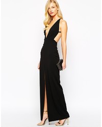 Robe longue découpée noire SOLACE London