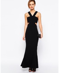 Robe longue découpée noire Jarlo