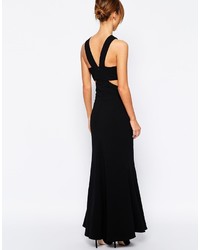 Robe longue découpée noire Jarlo