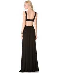 Robe longue découpée noire Rachel Pally