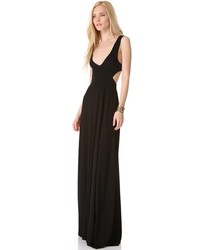 Robe longue découpée noire Rachel Pally