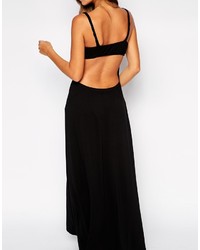 Robe longue découpée noire