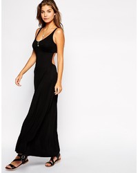 Robe longue découpée noire