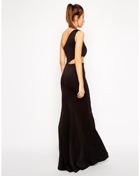 Robe longue découpée noire Jarlo