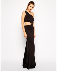 Robe longue découpée noire Jarlo