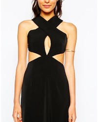 Robe longue découpée noire SOLACE London