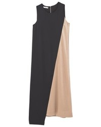 Robe longue dorée Mango