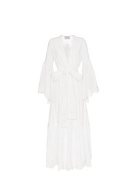 Robe longue en broderie anglaise blanche