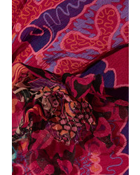 Robe longue en chiffon imprimée fuchsia Anna Sui