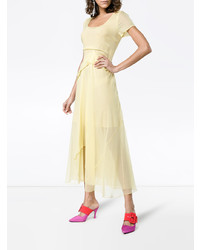 Robe longue en chiffon jaune Sies Marjan