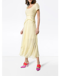 Robe longue en chiffon jaune Sies Marjan