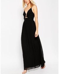 Robe longue en chiffon noire Asos