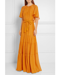 Robe longue en chiffon tabac Rachel Zoe