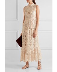 Robe longue en crochet beige Anna Sui