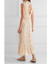 Robe longue en crochet beige Anna Sui