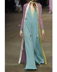 Robe longue en crochet turquoise Missoni