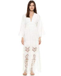 Robe longue en dentelle blanche Anna Sui